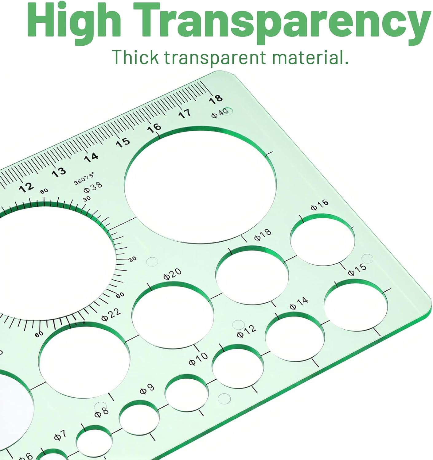 2pcs Circle Stencils, Lightweight and Portable Stencils for Drawing, Durable Geometric Stencil, Draw Geometric Shapes Such as Circles, Triangles, Squares, and Hexagons of Various Sizes