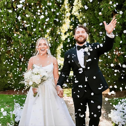 White Rice Paper Wedding Confetti for Flower Girl Basket, Confetti Cannon Filler - Biodegradable & Water Soluble Party Decor, Wedding Sparklers for Send Off Alternative, 150g 20000 Pcs