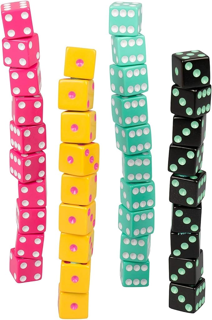 TENZI Dice Party Game Bundle with 77 Ways to Play A Fun, Fast Frenzy for The Whole Family - 4 Sets of 10 Colored Dice with Storage Tube - Colors May Vary