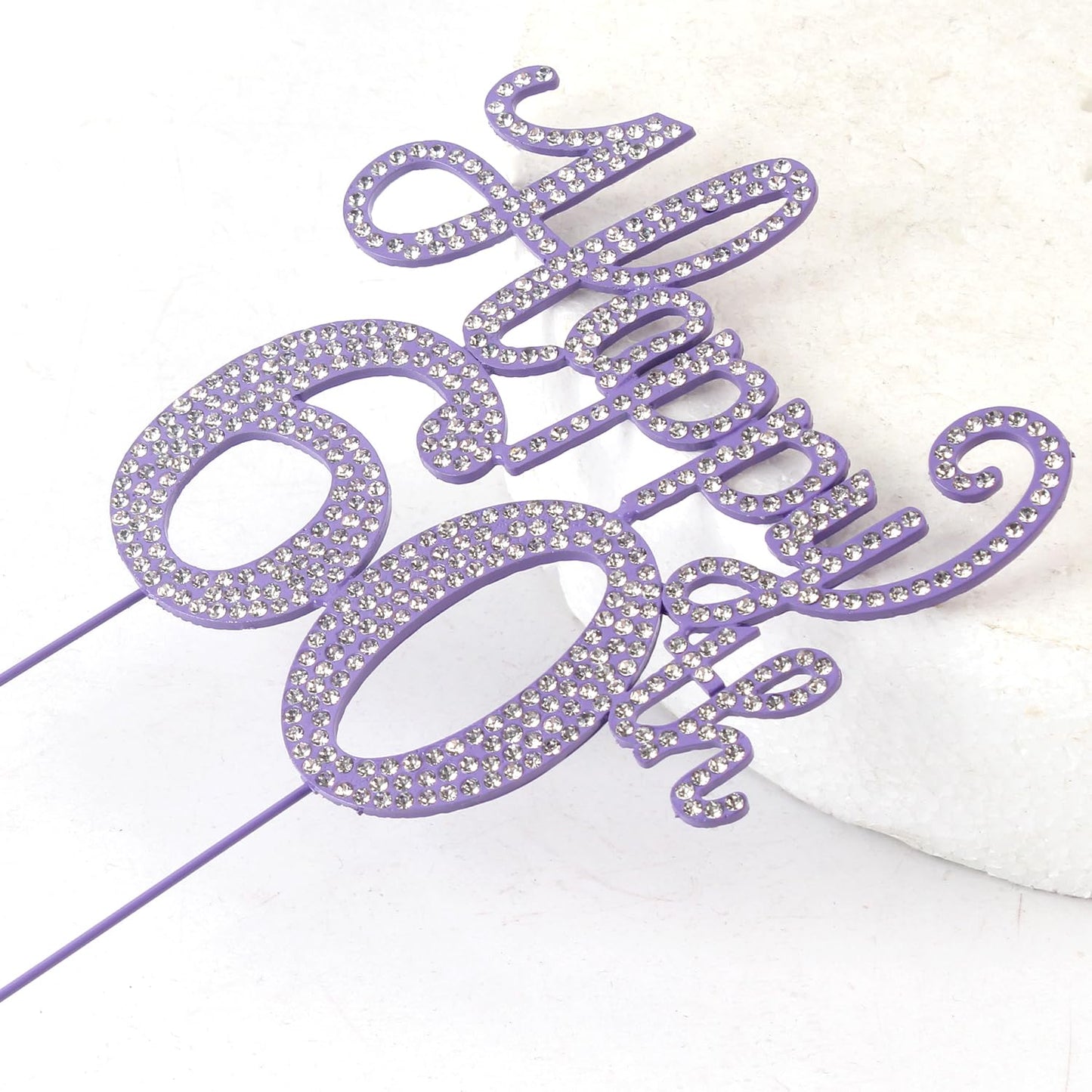 LASKYER Happy 60th Birthday Purple Rhinestone Cake Topper - 60th Birthday/Anniversary,Cheers to Sixty Years Old Bday Party Metal Sparkly Centerpieces Decorations.