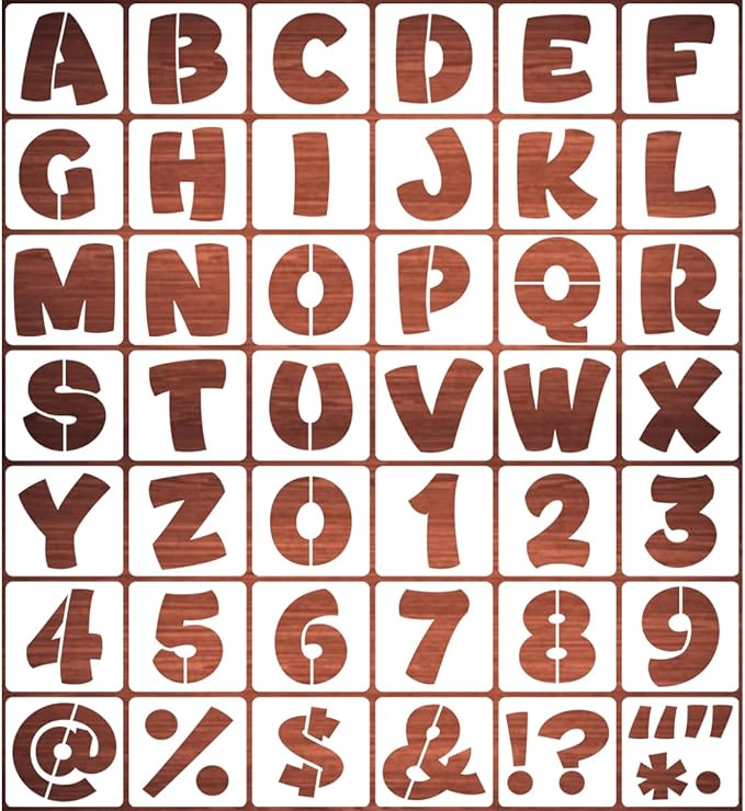 REOLAN 6 Inch Letter Stencils for Painting - 42 Pack Alphabet Letter and Number Stencil Templates with Signs for Painting, Reusable Letters and Numbers Stencils for Chalkboard Wood Signs & Wall Art