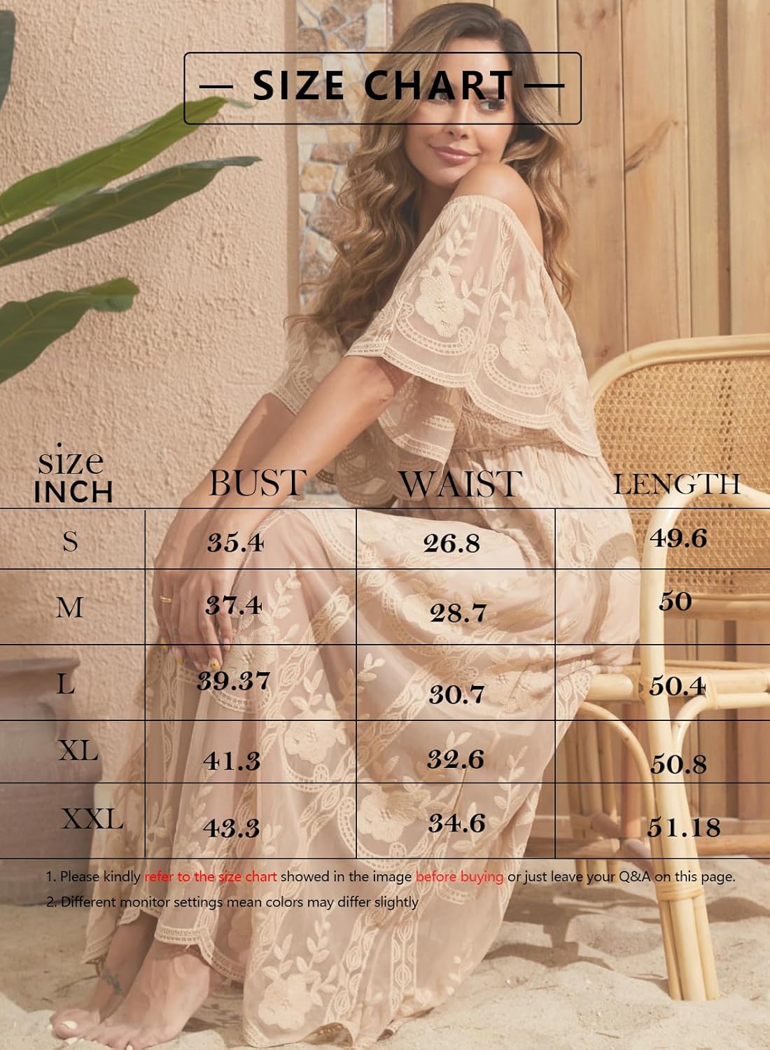 HOYISHION Women's Off The Shoulder Floral Lace Maxi Dress White Bridesmaid Wedding Party Maternity Photoshoot Long Dresses