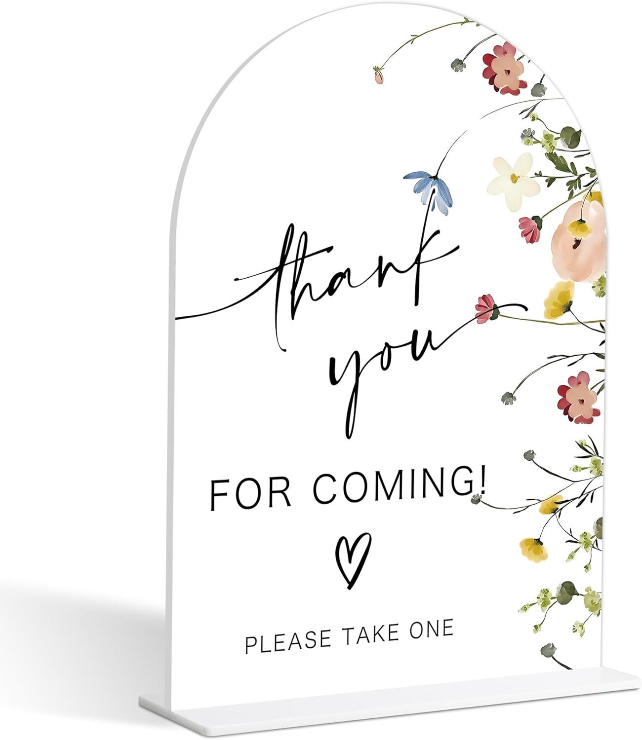 Please Take One Sign, Flower Style Bridal Shower Sign for Wedding, Engagement, Bridal Shower and Reception, Dessert Table Decorations, Wedding Shower Favors, 6X8 Inch Acrylic Arch Sign with Stand,33