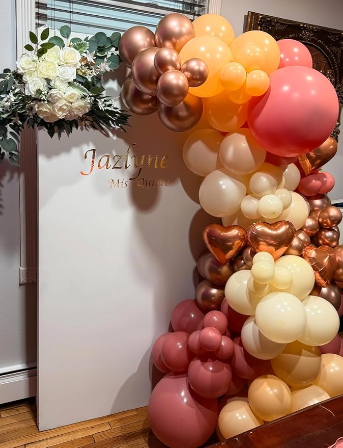 Retro Blush Pink Balloons,12 Inch 60pcs Rose Gold Balloons,Peach Dusty Pink Balloon for Birthday Baby Shower Graduation Wedding Mother's Day Party Decorations