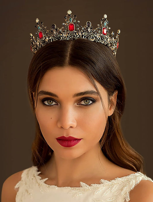 SWEETV Queen Crown for Women - Baroque Wedding Tiaras and Crowns,Jeweled Tiara Crown,Prom Birthday Halloween Hair Accessories