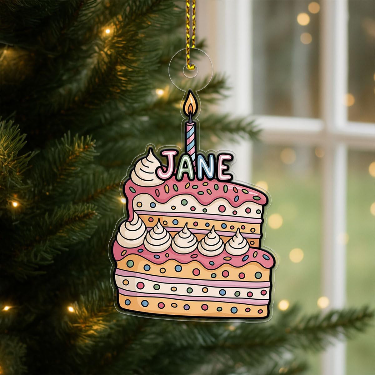 Custom Birthday Cake Ornament, Personalized Funny Christmas Ornament, Party Lover Holiday Gift, Quirky Keepsake Decoration, Xmas Ornament Acrylic Ornament – Personalized Christmas