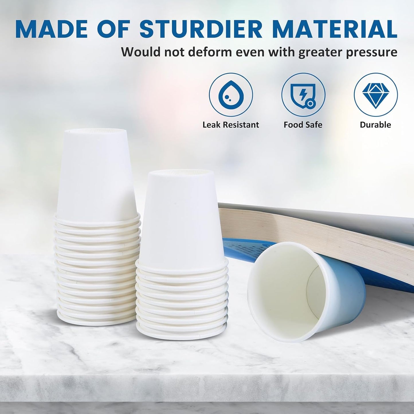 300 Pack White Disposable Bathroom Cups, Leakproof Small Paper Cups For Mouthwash & Daily Use, Home & Travel