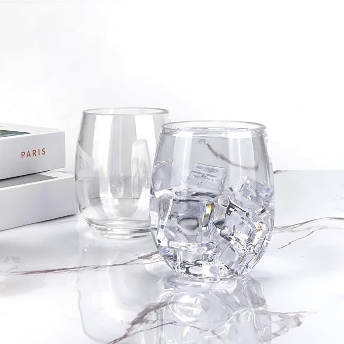Set of 6 Acrylic Wine Glasses, 20-ounce Plastic Tumbler for Party Use,BPA Free,Dishwasher Safe (Clear color)