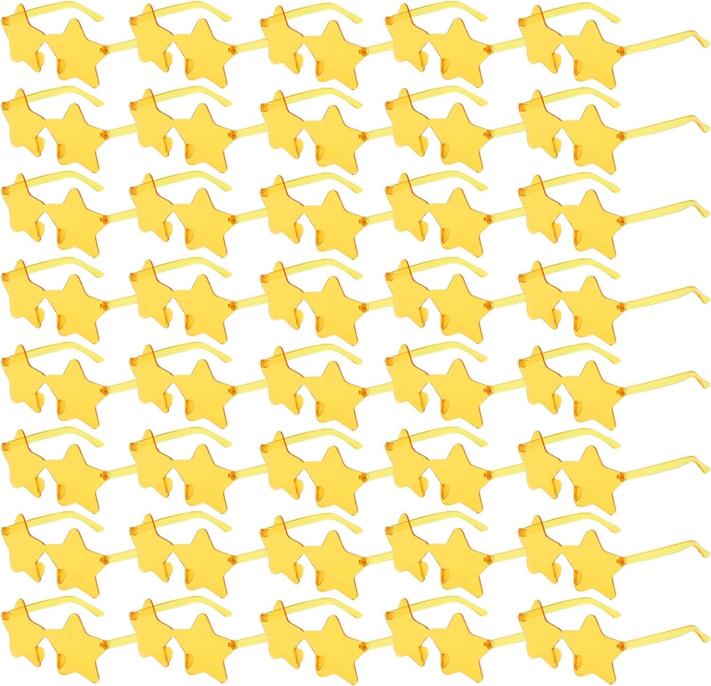 Matcheck 8/40 Pcs Star Shaped Rimless Sunglasses Bulk Transparent Candy Gradient Color Glasses One Piece Fun Party Eyewear