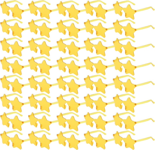 Matcheck 8/40 Pcs Star Shaped Rimless Sunglasses Bulk Transparent Candy Gradient Color Glasses One Piece Fun Party Eyewear