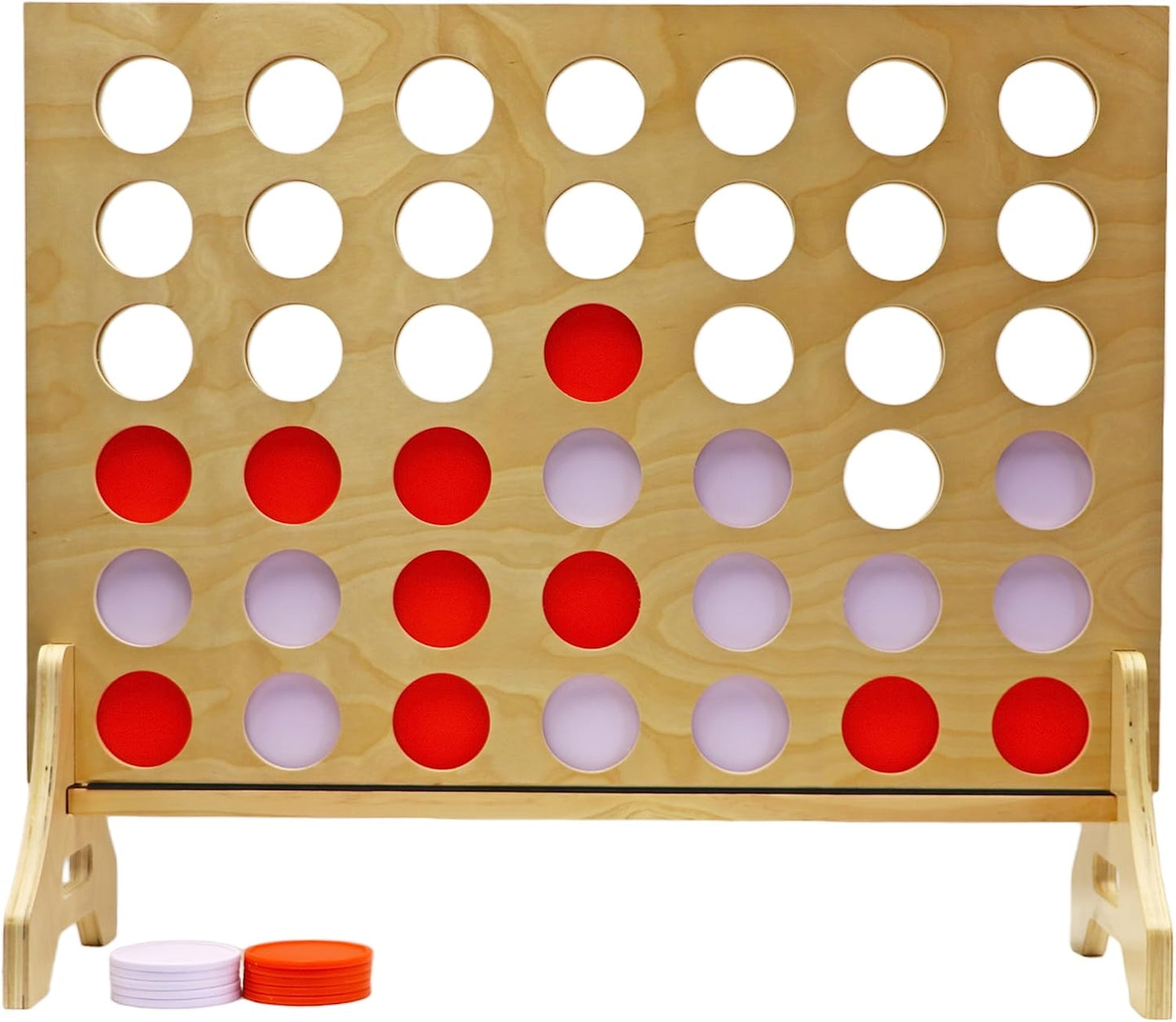 Tailgating Pros Premium Giant Four in a Row with Carrying Case - Jumbo Oversized Outdoor Yard Game - Connect Multiple Pucks in a Row to Win - Many Puck Colors Available!