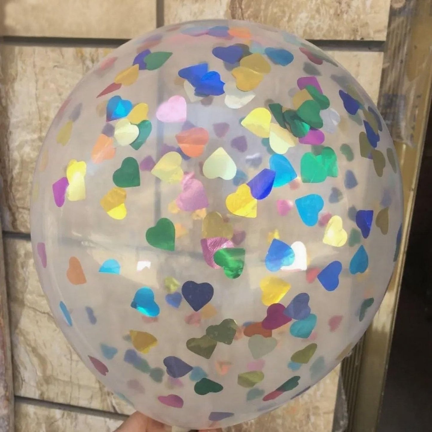 Rainbow Metallic Foil Heart Confetti 0.6inch/1.5cm 8000PCS Table Confetti for Party Birthday Decoration or Filled Balloons
