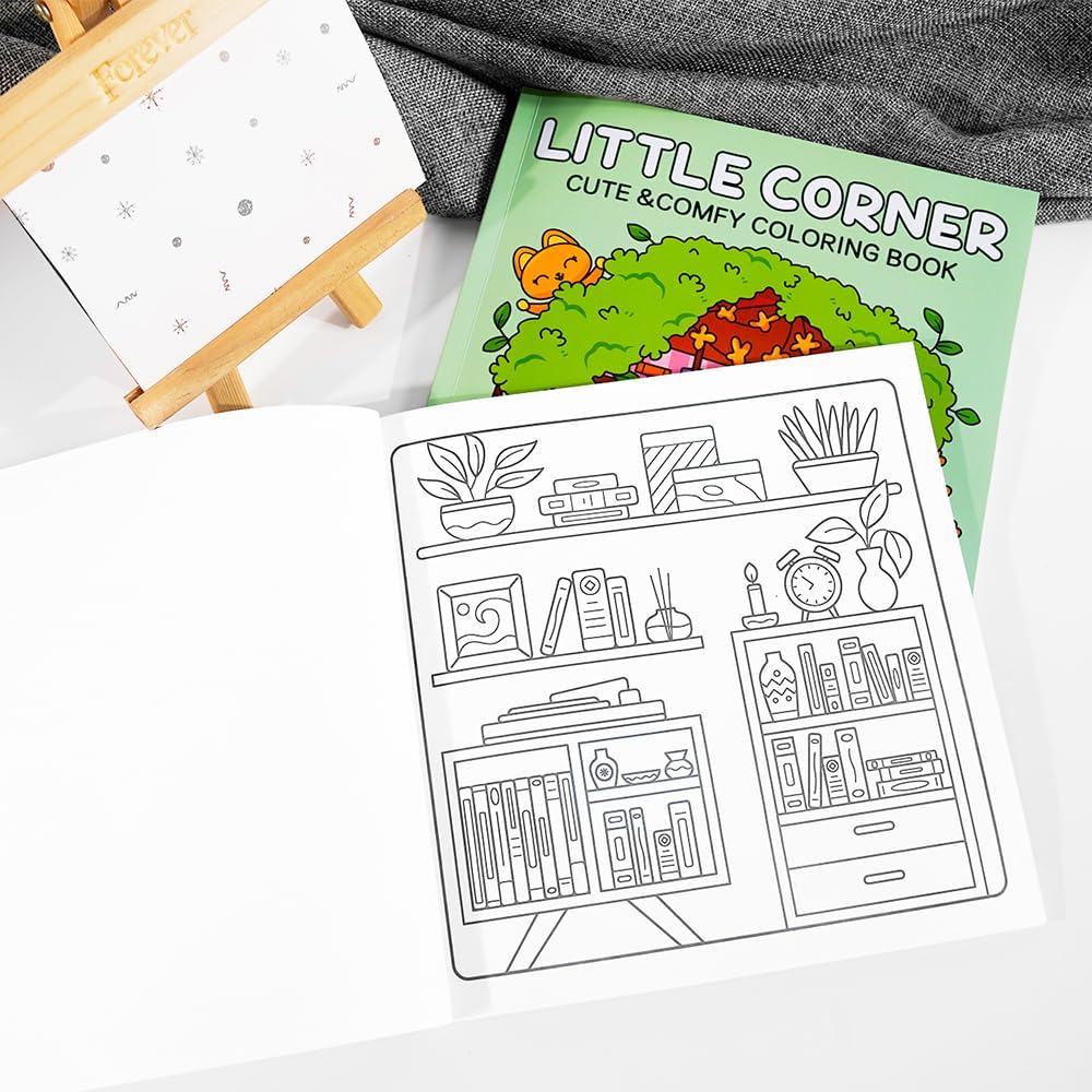 Adorable Coloring Book for Kids Ages 4–8: 40 Unique Single-Sided Pages to Prevent Bleed-Through | Thick Paper for Markers & Crayons | Screen-Free Learning Fun & Family Creative Gift (Little Corner)