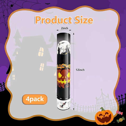4 Pack Halloween Confetti Poppers – 12-Inch Party Poppers That Bring the Surprise to Any Halloween Celebration