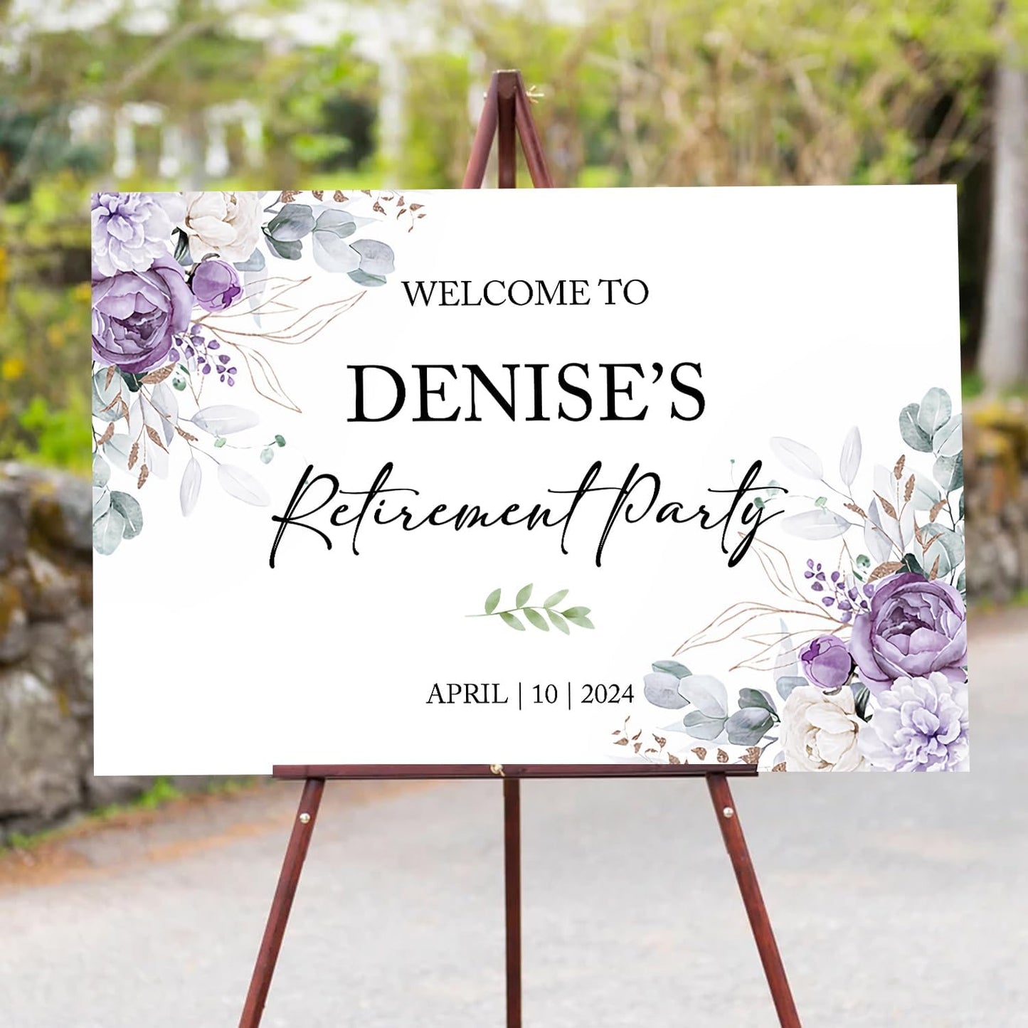 Retirement Party Sign, Retirement Welcome Sign, Retirement Celebration Party Welcome Sign, Retirement Decor, Purple Retirement Decor, Personalized Retirement Celebration Welcome Sign