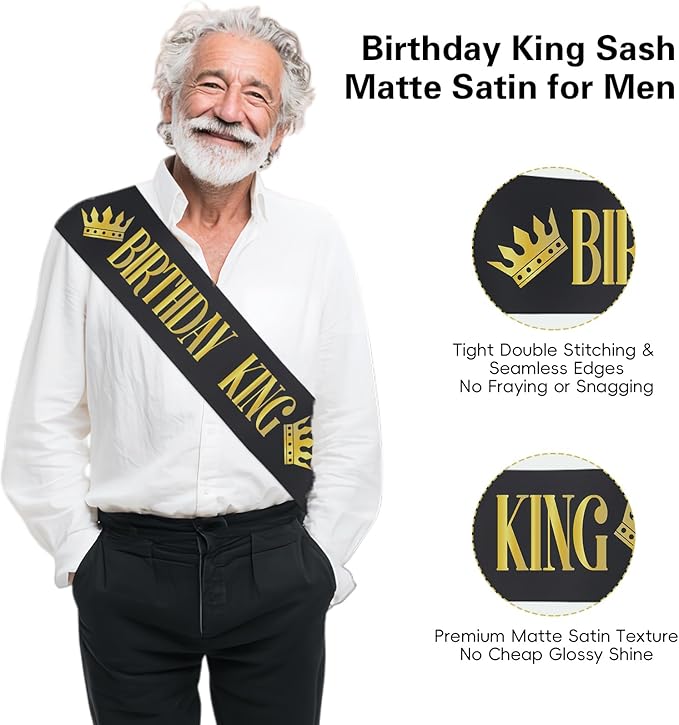 80th Birthday Decorations for Men, Black Gold Back In 1946 Party Supplies Set with Sash, Banner, Backdrop, Balloons, Cake Topper for 80 Year Old Birthday Decorations