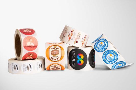 Build Your Own Stickers - Any Design + Logo - Personalize Business - 50+ Roll - Multi Shapes, Sizes, Backgrounds, Text - Gloss/Matte Labels (3 inch Circle)