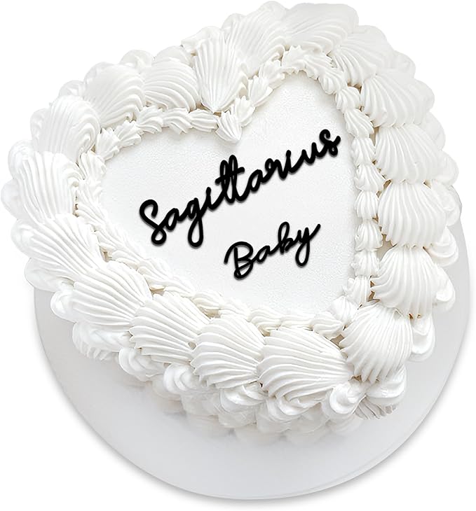 Libra Cake Topper – Zodiac Birthday Decoration for Libra Season, Horoscope Party Supplies for Baby or Adult Birthday (Sagittarius baby black)