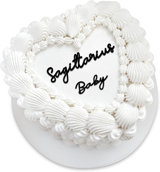 Libra Cake Topper – Zodiac Birthday Decoration for Libra Season, Horoscope Party Supplies for Baby or Adult Birthday (Sagittarius baby black)