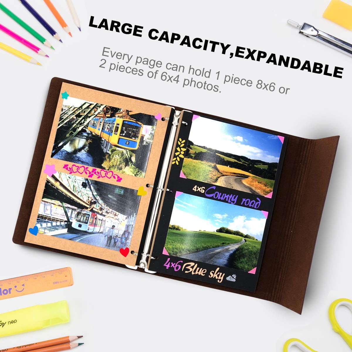 ThxMadam Scrapbooking Kraft Paper 26x17.5CM,20 Sheets Extra Refill Pages Photo Book Blank Paper for Scrapbook Photo Album Guest Book Memory Notebook 10.82" x 8.07" (27.5 x 20.5CM) for Album Large