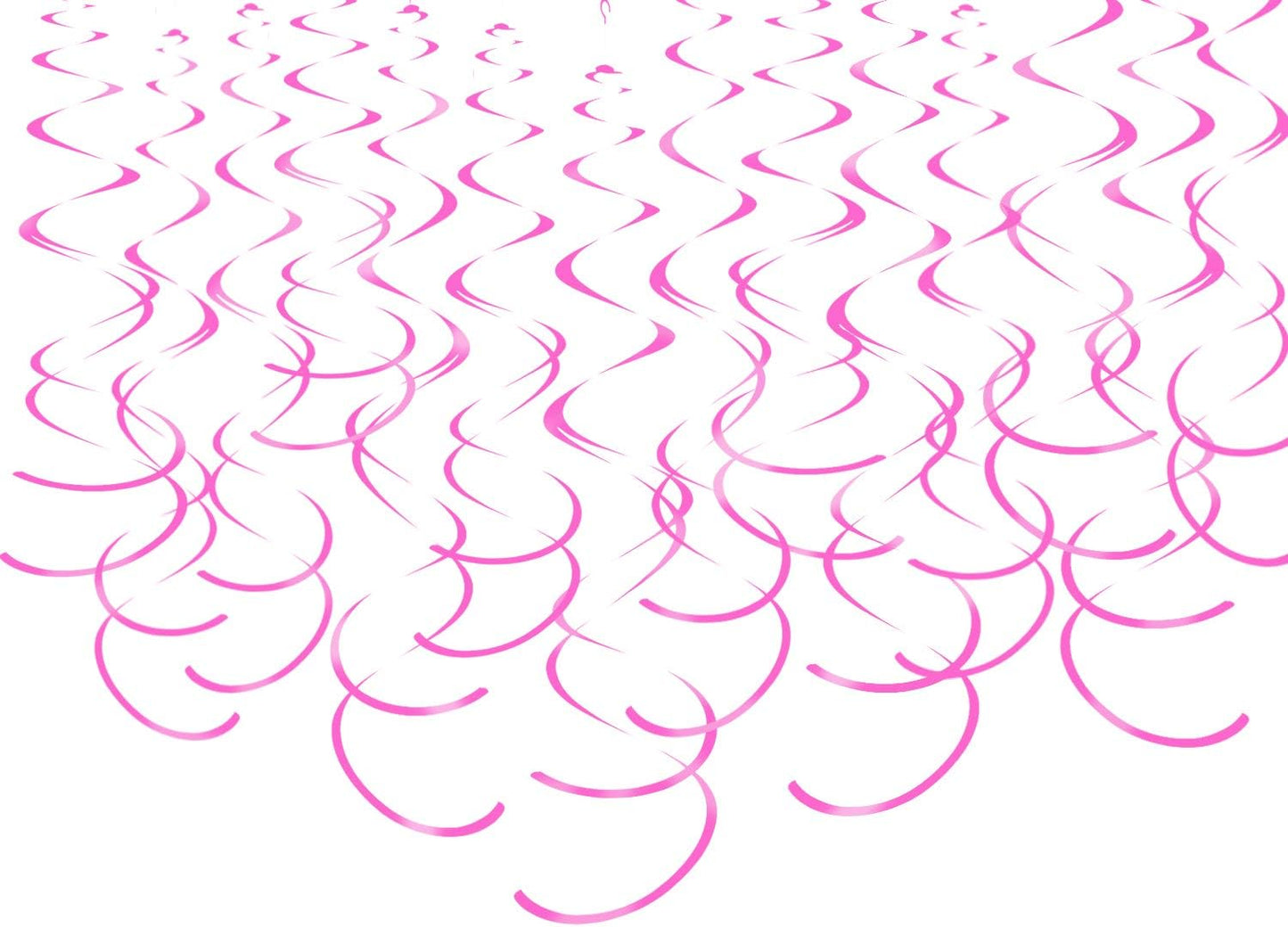 MISU Hot Pink Hanging Swirl Decorations Plastic Streamers Foil Swirls Ceiling Decorations Wedding Baby Shower Birthday Party Decorations, Pack of 30