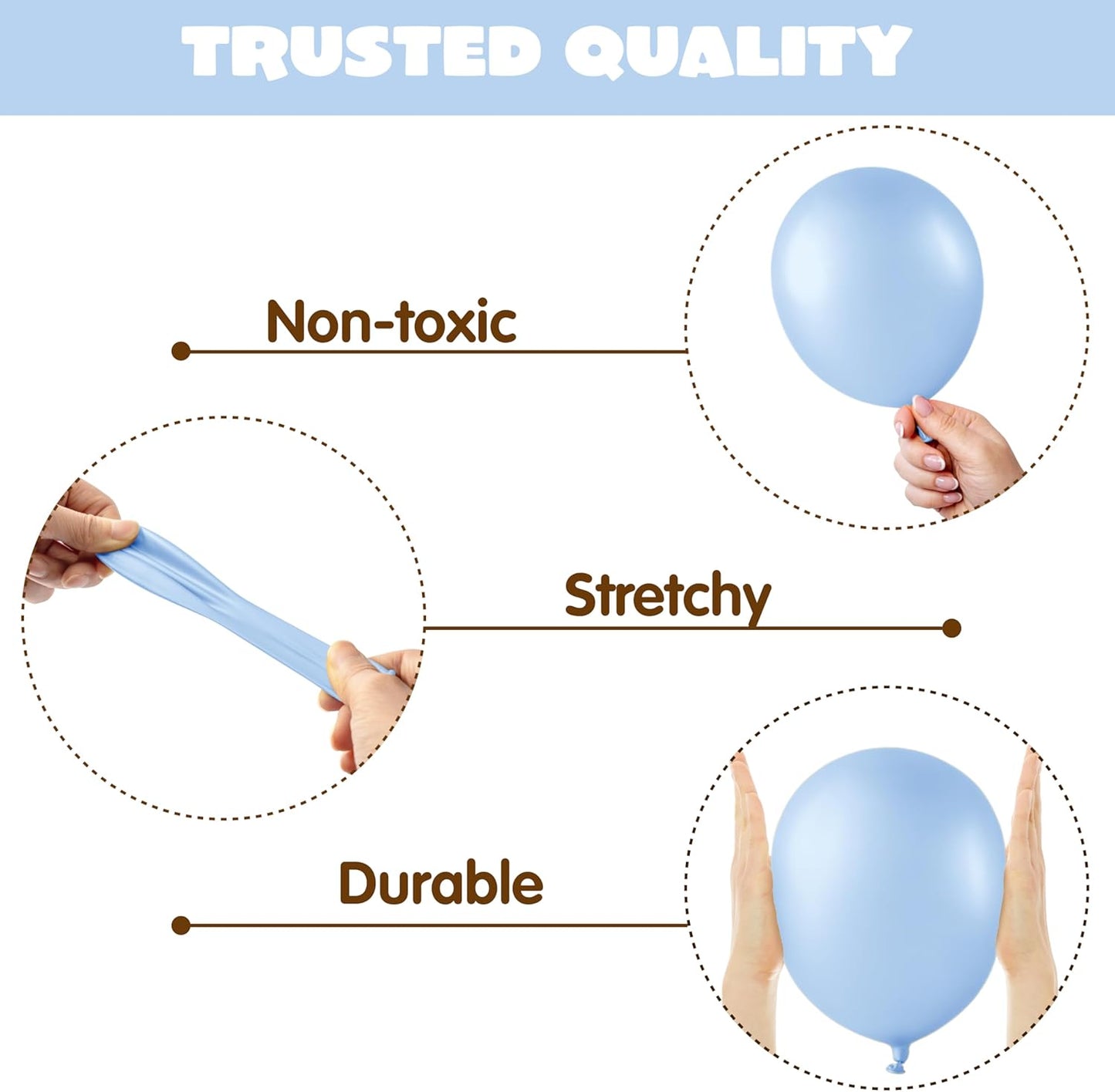 JOYIN 150 Pcs Pastel Blue Balloons, Different Sizes 18 12 10 5 Inch Pastel Blue Latex Balloon Arch Kit with Instruction for Birthday Party Graduation Wedding Holiday Decoration