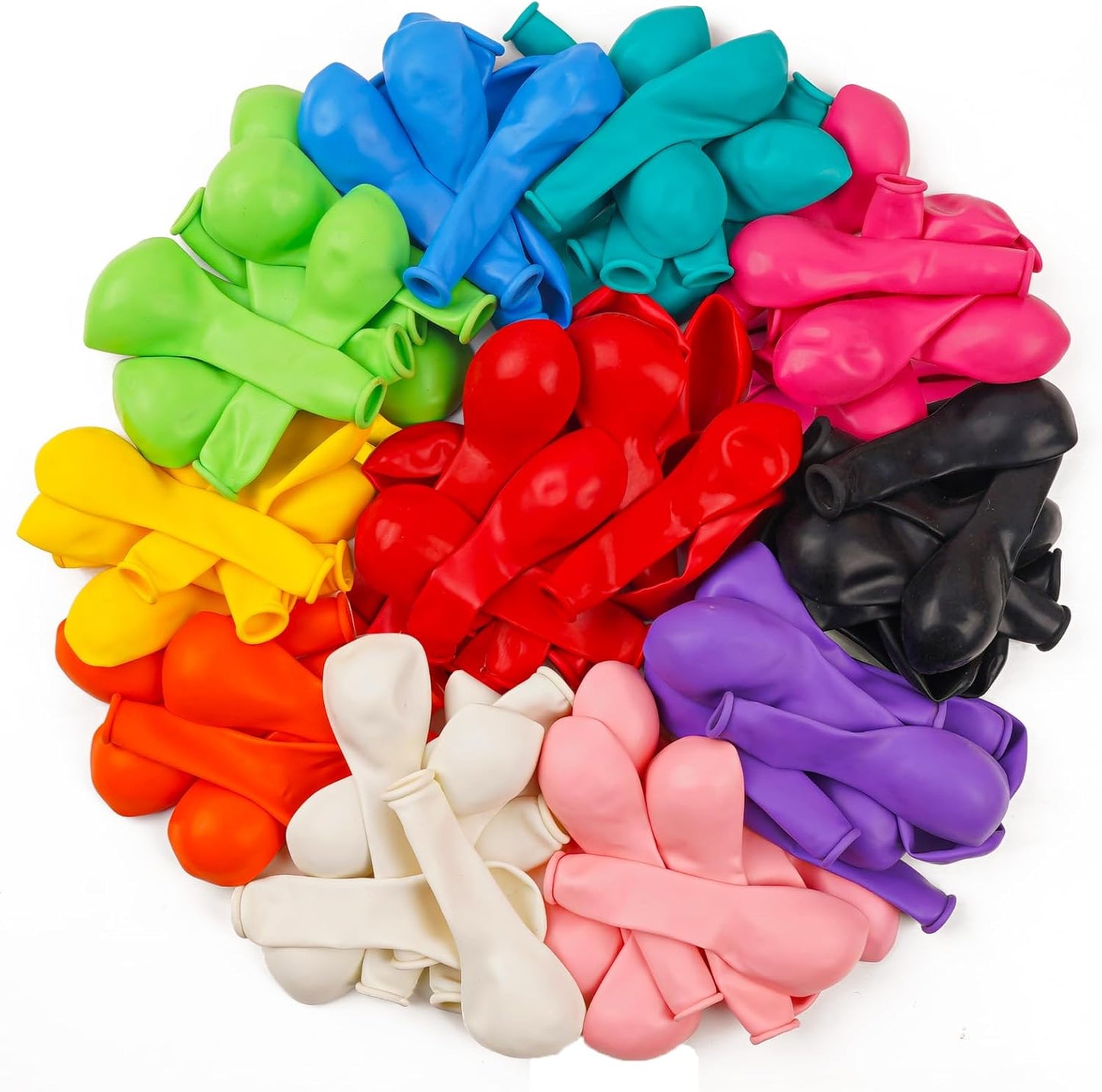PartyWoo Assorted Colors Rainbow Balloons 50pcs 5 Inch Multicolor Colorful Primary Color Balloon for Graduation Baby Shower Unicorn Fiesta Flower Spring Rainbow Theme Birthday Party Decorations