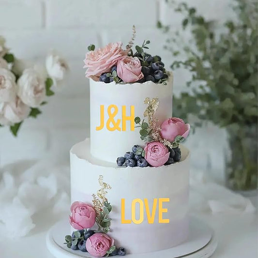 27PCS Custom Name Acrylic Letters Cake Toppers, DIY Personalized Cake Decoration For Birthday Wedding Anniversary Baby Shower Party Supplies(Gold)