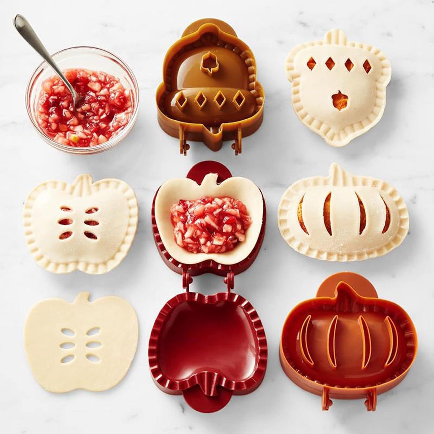 6PCS Mini Hand Pie Molds,Party Potluck Hand Pie Molds for Baking,Fits All Kinds of Festivals and Parties (6PCS-B)