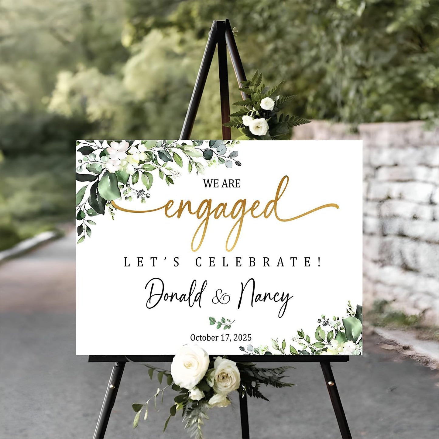 Welcome To Our Engagement Party Sign, We Are Engaged Sign With Stand, Engagement Signs For Party, Engaged Party Decoration, Wedding Signs Decoration