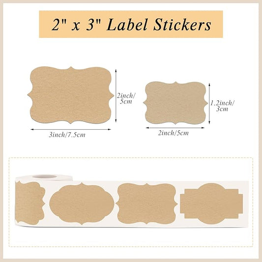 300 Pcs Gift Tags Stickers Name Labels Stickers, 2×3 Inch Self-Adhesive Handmade Bottle Jar Labels for Presents Decoration Jars Craft