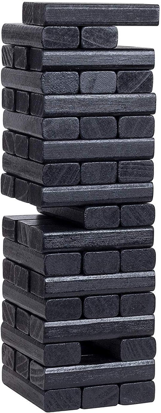 WE Games Wooden Block Stacking Party Game for Adults, Tumble Tower Wedding Guest Book Alternative, Tabletop Games, Includes Storage Case, 12 inches