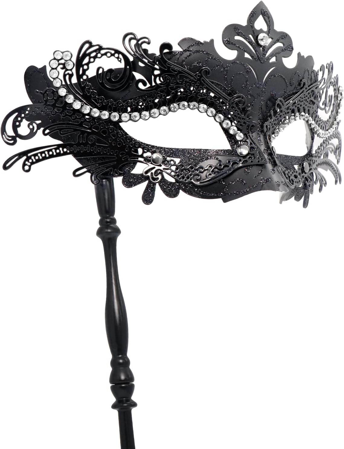 Coddsmz Masquerade Mask with Stick Venetian Mask Mardi Gras Decorations for Womens Halloween Costume Mask