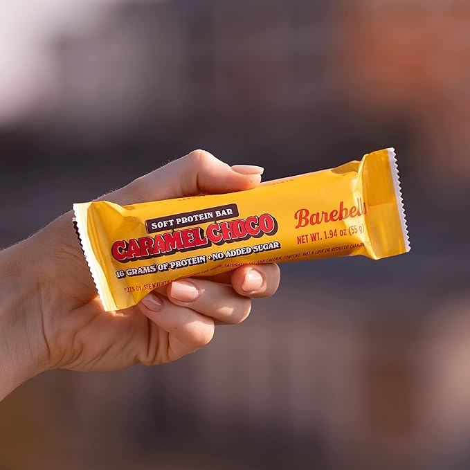 Barebells Soft Protein Bars Caramel Choco - 12 Count, 1.9oz Bars - Protein Snacks with 16g of High Protein - Fluffy Chocolate Protein Bar with 2g of Total Sugars - Soft Protein Snack & Breakfast Bars