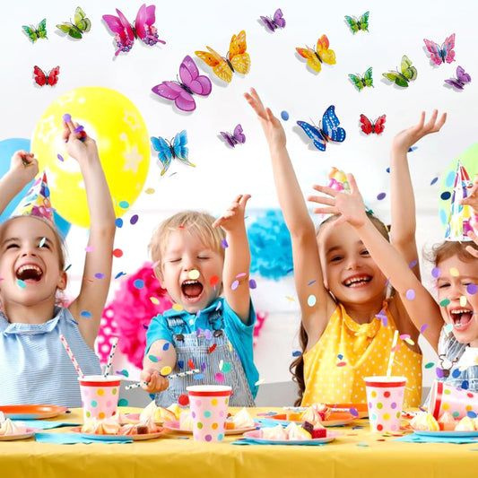 SAOROPEB 3D Butterfly Wall Decor, 72 Pcs Double Layer Butterfly Decorations for Party Decorations Locker Decor Refrigerator Decal, Reusable (Colorful)