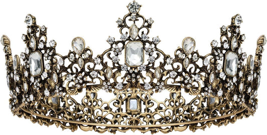 SWEETV Queen Crown for Women - Baroque Wedding Tiaras and Crowns,Jeweled Tiara Crown,Prom Birthday Halloween Hair Accessories
