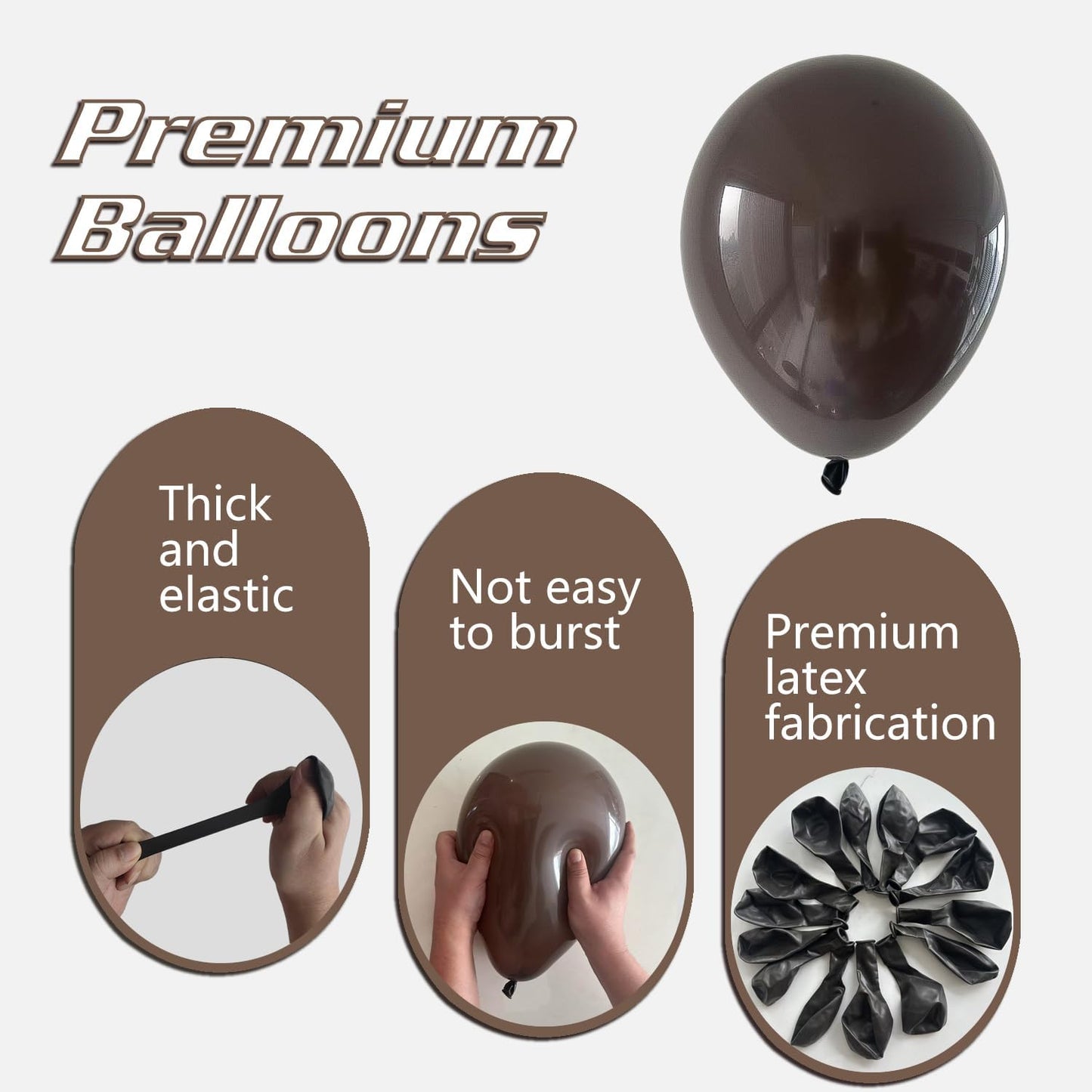 Dark Brown Balloons 145pcs Different Sizes 18 12 10 5 Inch Boho Brown Garland Arch Kit Latex Balloon for Birthday Party Graduation Wedding Anniversary Baby Shower Decoration
