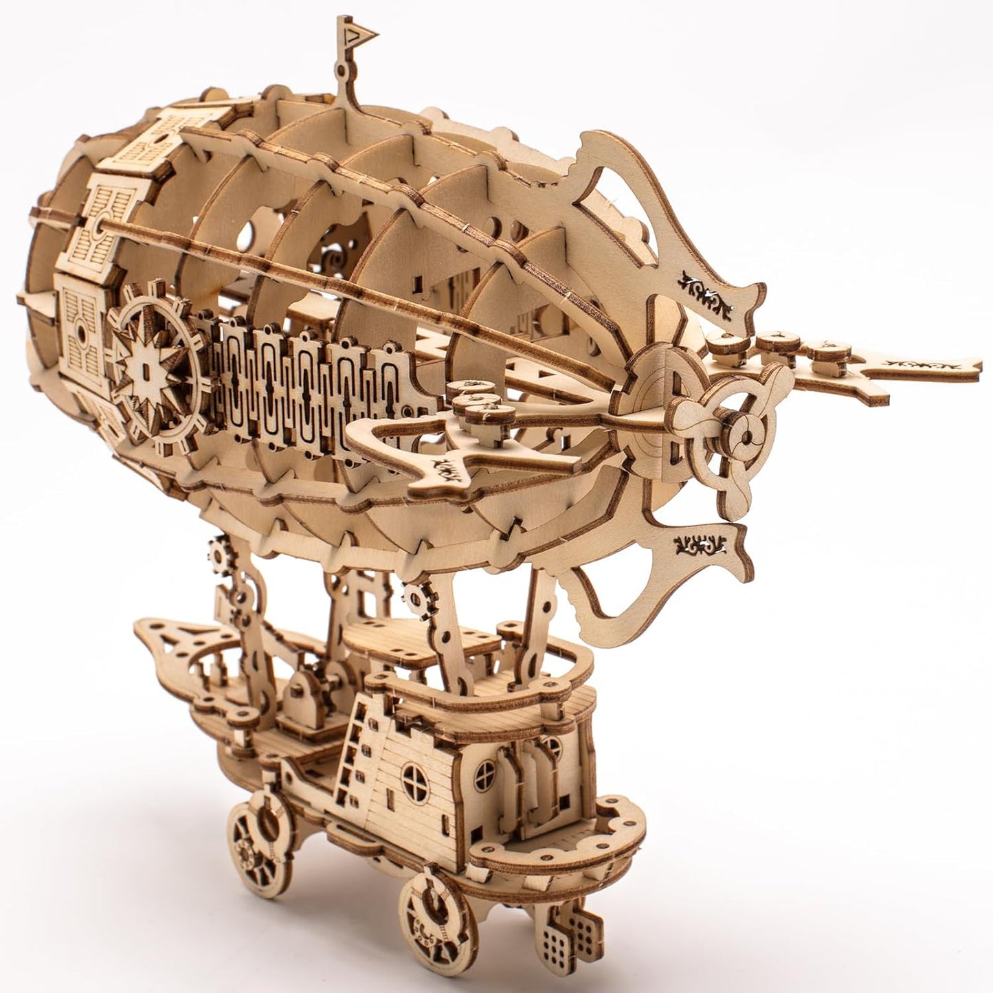 3D Wooden Puzzles for Adults,Wooden Toy for Kids and Adults,Model Building Kit,Educational Brain Teaser,Best Educational Christmas Birthday Day Gift for Friends (Wooden Airship)