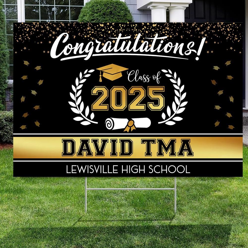 Personalized Graduation Yard Signs, Class of 2025 Sign, Graduation Senior Sign 2025, Graduate Yard Sign, Graduation Decorations Sign, High School Grad, College Graduation Sign #5