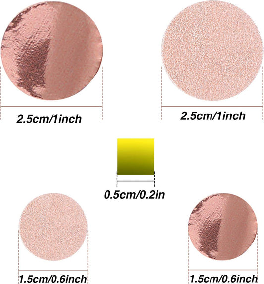 TecUnite Round Tissue Paper Table Confetti Dots for Wedding Birthday Party Decoration, 1.76 oz(Rose Gold Confetti,1.5 cm plus 2.5 cm)