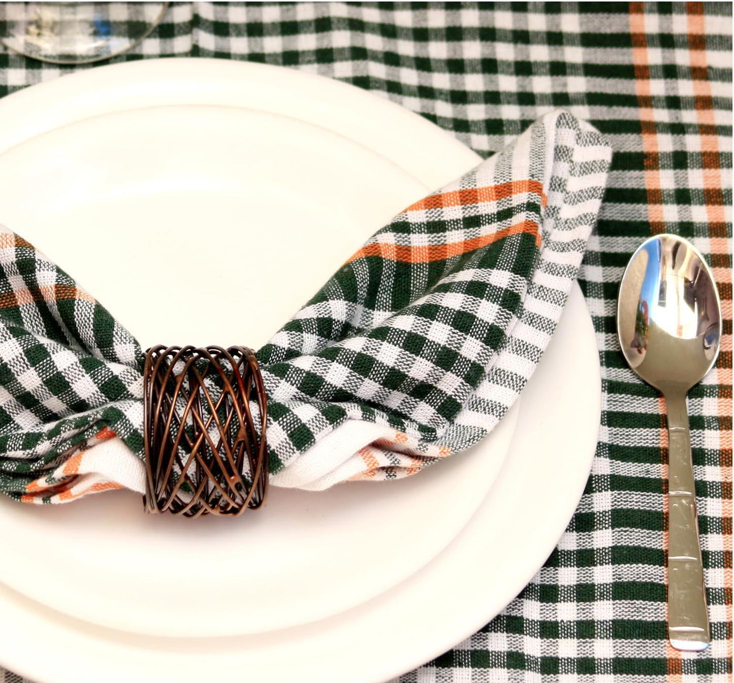 12-Piece Heavyduty Napkin Rings - Elegant Mesh Metal Napkin Holders, Serviette Rings for Dining Table, Party Decoration, Weddings - Vintage Rustic Farmhouse Table Decor (Bronze) - ALPHA Living HOME