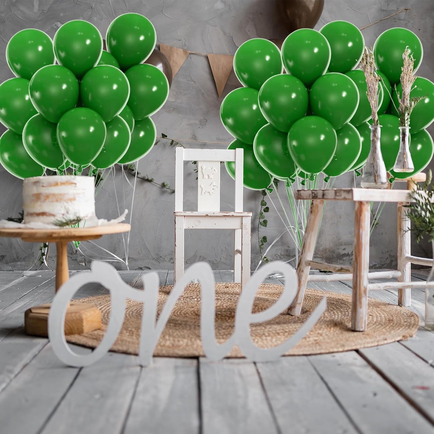 50pcs Dark Green Balloons, 12inch Matte Emerald Hunter Forest Green Balloons for Birthday Christmas Graduation Dinosaur Jungle Theme Party Decorations (With Ribbon & Glues)