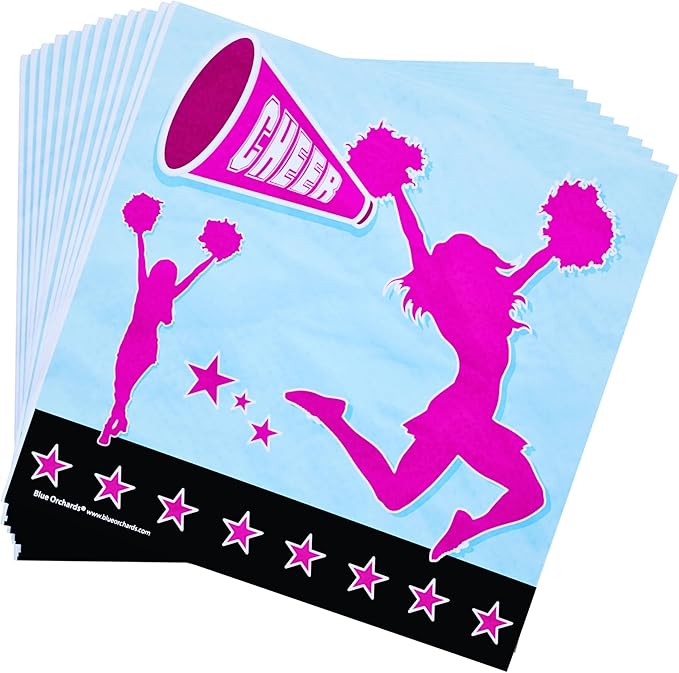 Cheerleading Party Plates and Napkin (52 Pieces for 16 Guests) - Cheerleader Birthday Party, Cheerleader Birthday Party, Plates and Napkins, Cheer Party Supplies