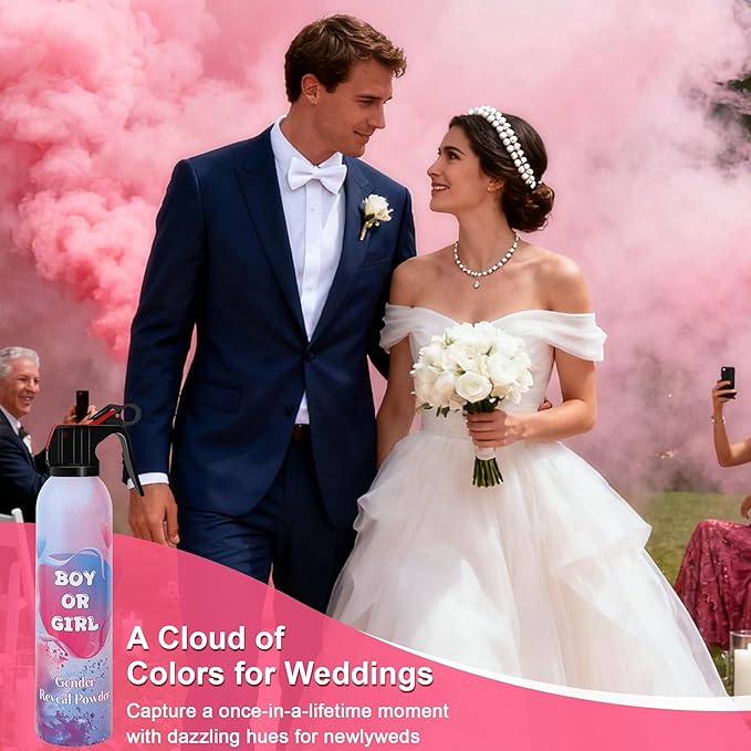 2 Pack Gender Reveal Smoke Bombs – Pink Color Smoke Blasters for Baby Girl Shower, Outdoor Reveal Parties, Long-Lasting Color Smoke Effect for Photos & Videos