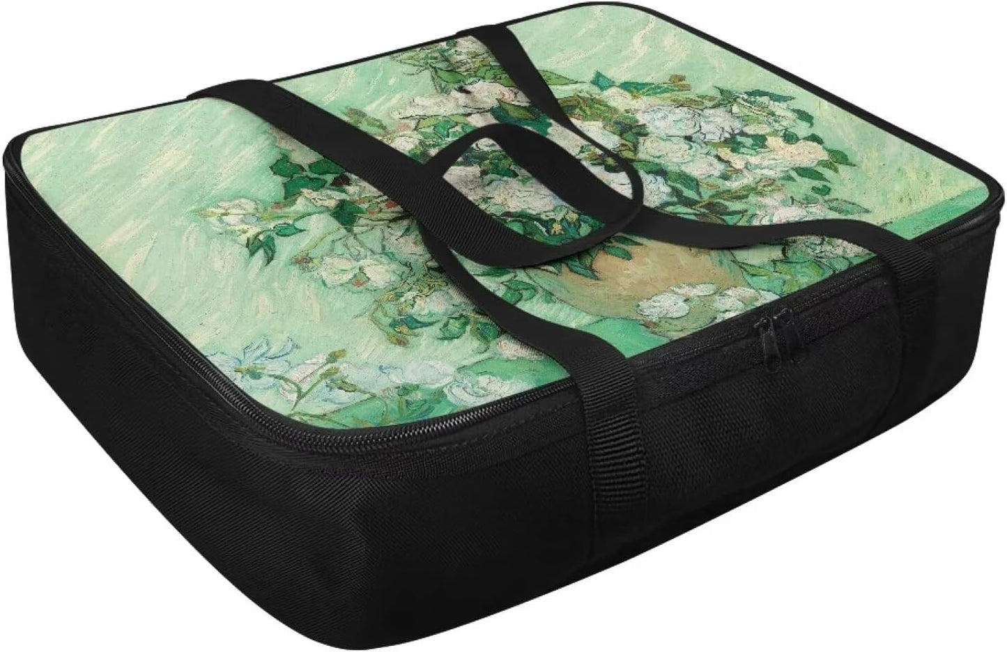 Van Gogh White Rose Insulated Casserole Carrier for Hot/Cold Food - Perfect for Beach Parties & Picnics