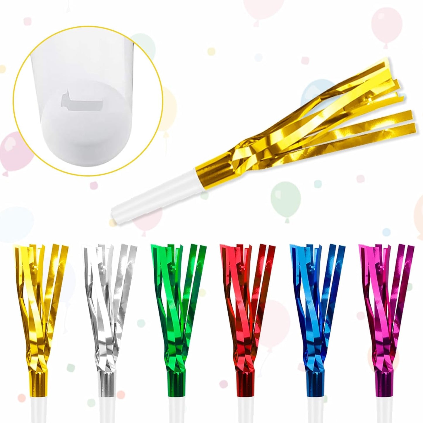 Colorful New Years Noise Makers 24 PCS NYE Party Blowers Blowouts New Years Eve Games Favors Supplies Birthday Pep Rally for Adult Prank Graduation Sporting Events Horns Noisemakers Accessories