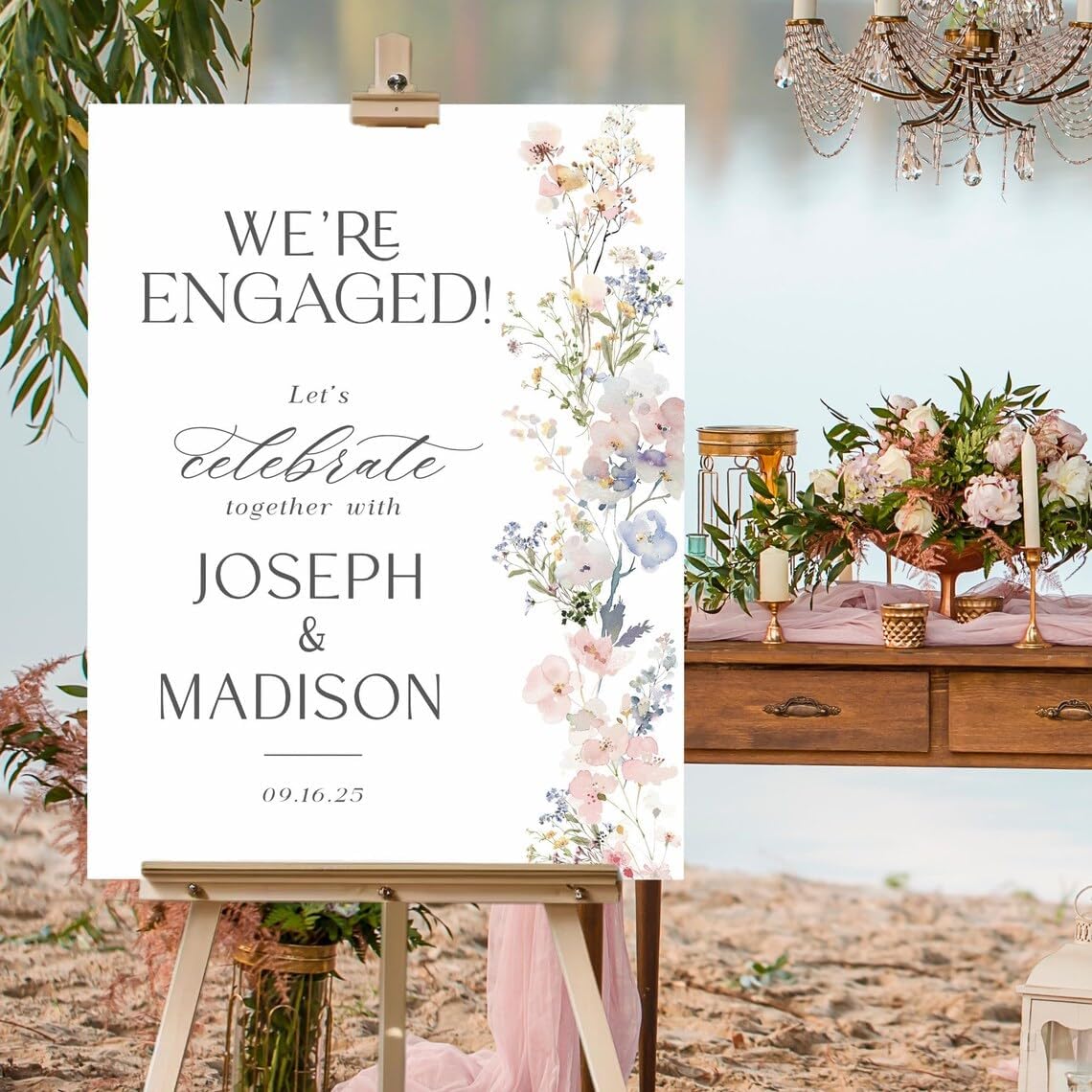 Engagement Party Welcome Sign Floral