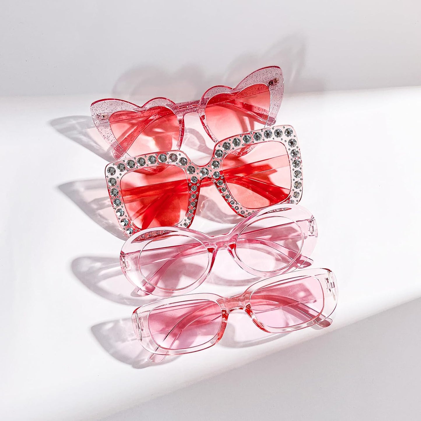 8 Mixed Style Party Sunglasses Retro Colored Party Favors Bulk Classic Costume Glasses for Women