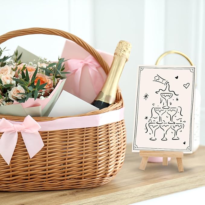 Whaline 30 Pack Wedding RSVP Cards Black Cupid Wedding Bride Groom Cake Car Champagne Respond Card with Mailing Side for Bridal Shower, 4 x 6 Inch
