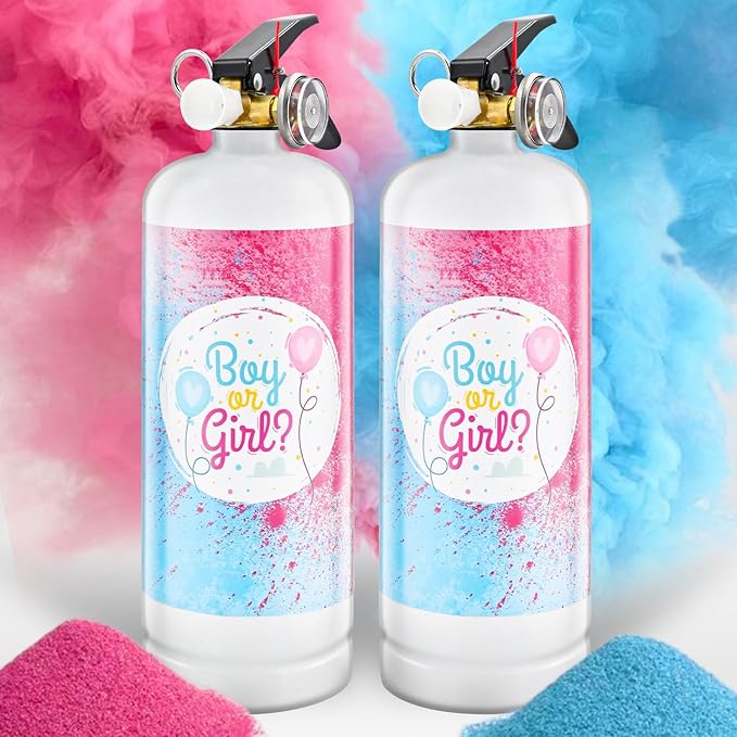 Gender Reveal Fire Extinguisher Smoke Powder for Gender Reveal Decorations 2Pack Large Gender Reveal Extinguisher Colored Powder with Biodegradable Power Color for Baby Gender Reveal Party Ideas